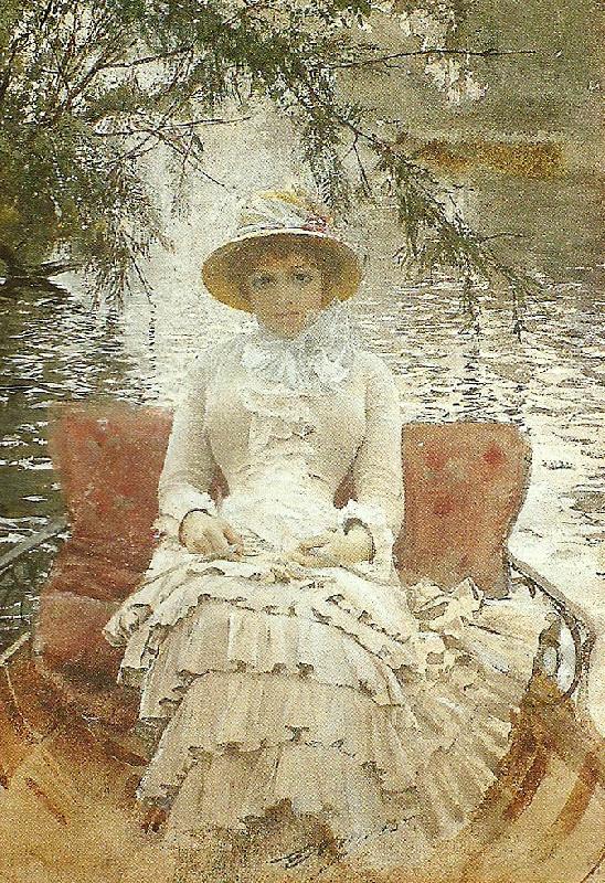 Anders Zorn pa themsen oil painting image